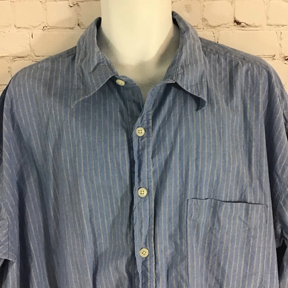 Old Navy Men’s Blue Striped Button Down Cotton Shirt - Size XXL - Picture 2 of 5